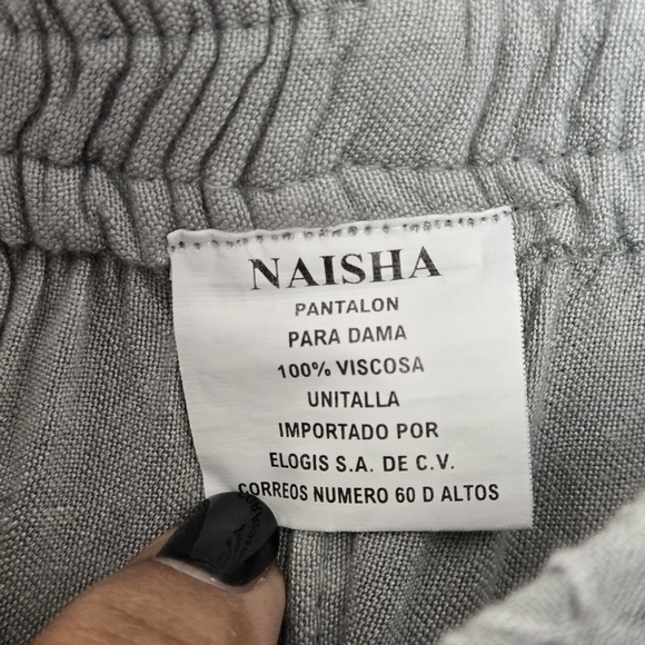 Naisha Bohemian Embroidered Wide-Leg Split-Leg Palazzo Beachy Pants O/S - Picture 8 of 10